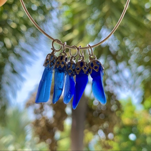 Hand Crafted Jewelry - *SOLD* Shades of the deep blue sea glass necklace